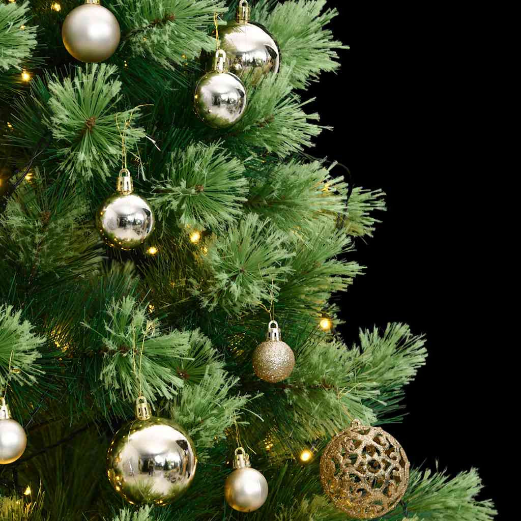 Vidaxl Árbol De Navidad Artificial Con Bisagras 300 Led Y Bolas 180 Cm_1