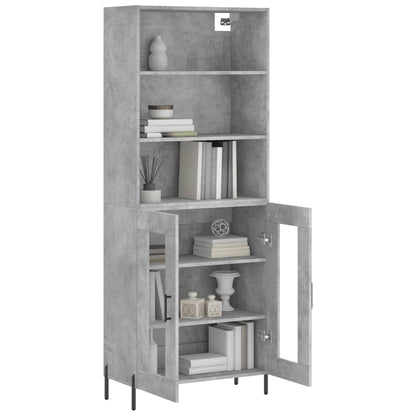 Aparador Alto Madera Contrachapada Gris Hormigón 69,5x34x180 Cm_2
