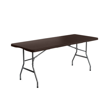 Mesa Plegable Rectangular Efecto Ratán 180x74x74cm 7house_0