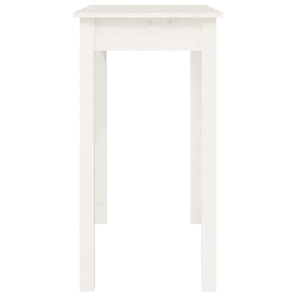 Mesa Consola De Madera Maciza De Pino Blanco 80x40x75 Cm_4