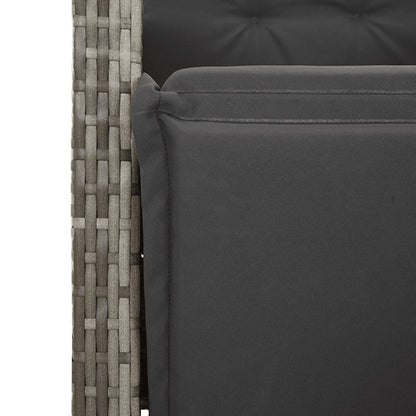 Set Comedor Jardín 7 Pzas Y Cojines Ratán Sintético Gris / Vetonek_5