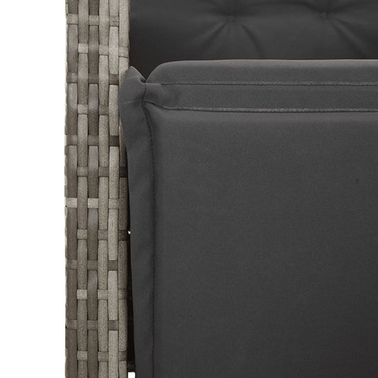 Set Comedor Jardín 7 Pzas Y Cojines Ratán Sintético Gris / Vetonek_0