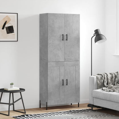 Aparador Alto Madera Contrachapada Gris Hormigón 69,5x34x180 Cm_0