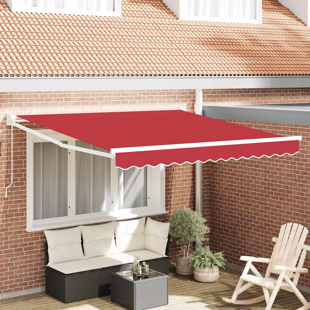Toldo Retráctil Rojo 300 X 250 Cm 100% Poliéster Y Aluminio_1
