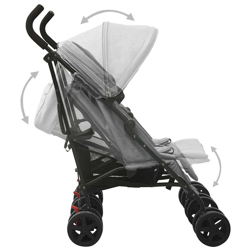 Vidaxl Carrito Para Gemelos De Acero Gris Claro_2
