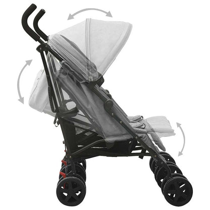 Vidaxl Carrito Para Gemelos De Acero Gris Claro_2