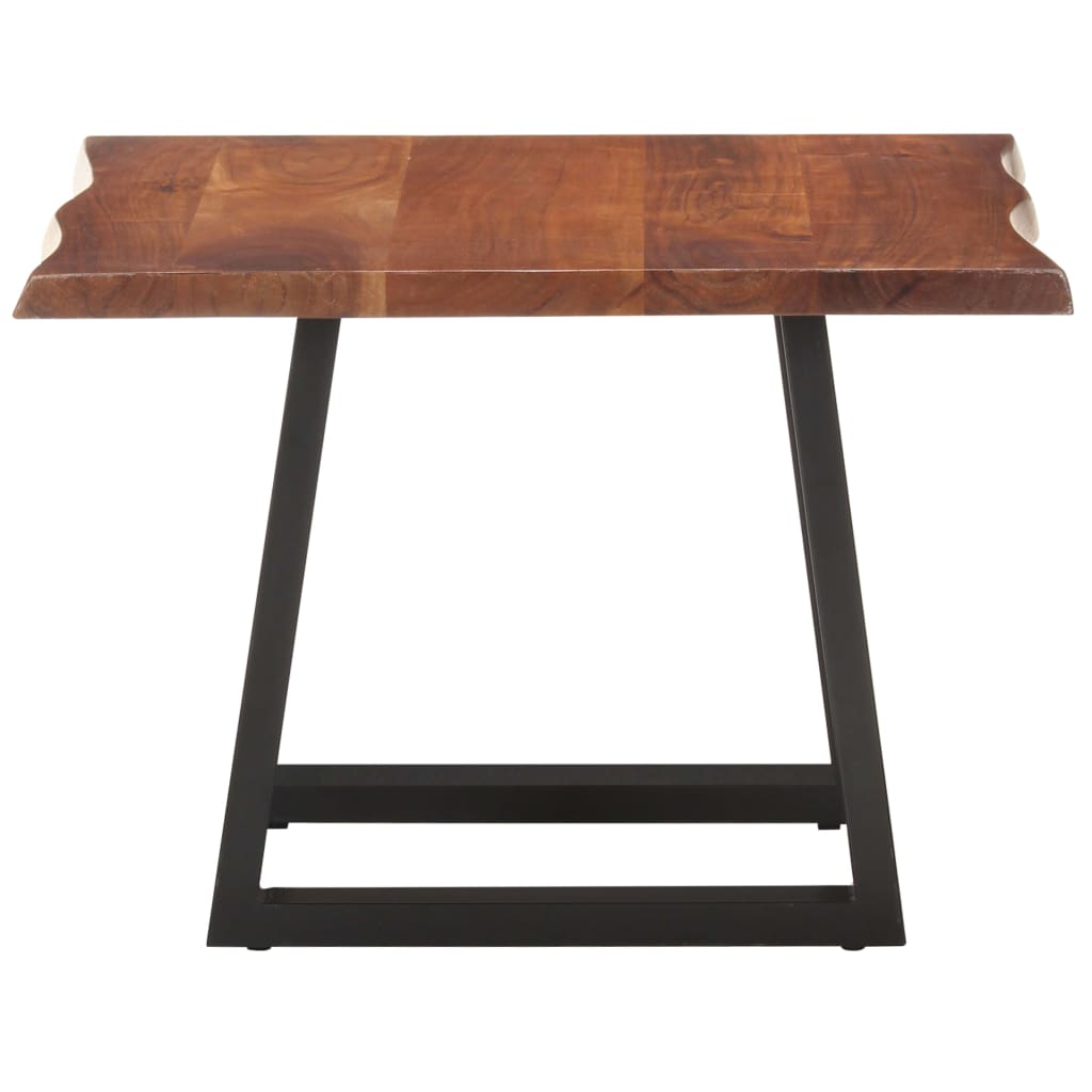 Mesa De Centro Borde Natural Madera Maciza Acacia 60x60x40 Cm_1