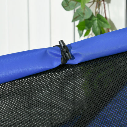 Pawhut Caseta Para Perros 130x85x121 Cm Con Cubierta Desmontable Y Ventanas Azul_3