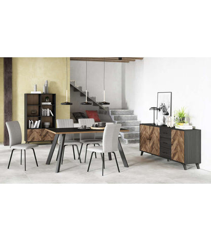 Mesa Comedor Rectangular Duna Acabado Bocamina/nogal, 78.5cm(alto) 160cm(ancho) 90cm(largo_5
