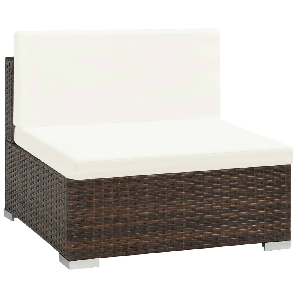 Vidaxl Set Muebles De Jardín 6 Piezas Y Cojines Ratán Sintético Marrón_3