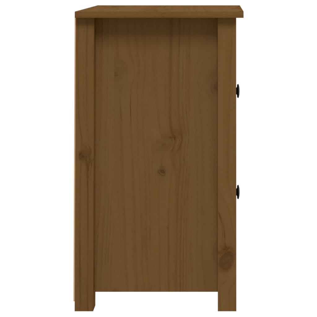 Mesitas De Noche 2 Uds Madera De Pino Marrón Miel 40x35x61,5 Cm_3