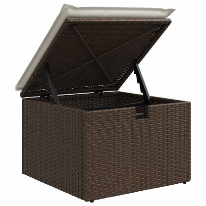 Set Comedor De Jardín 5 Piezas Y Cojines Ratán Sintético Marrón / Vetonek_5