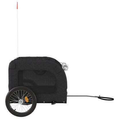 Vidaxl Remolque De Bicicleta Mascotas Hierro Tela Oxford Negro_5