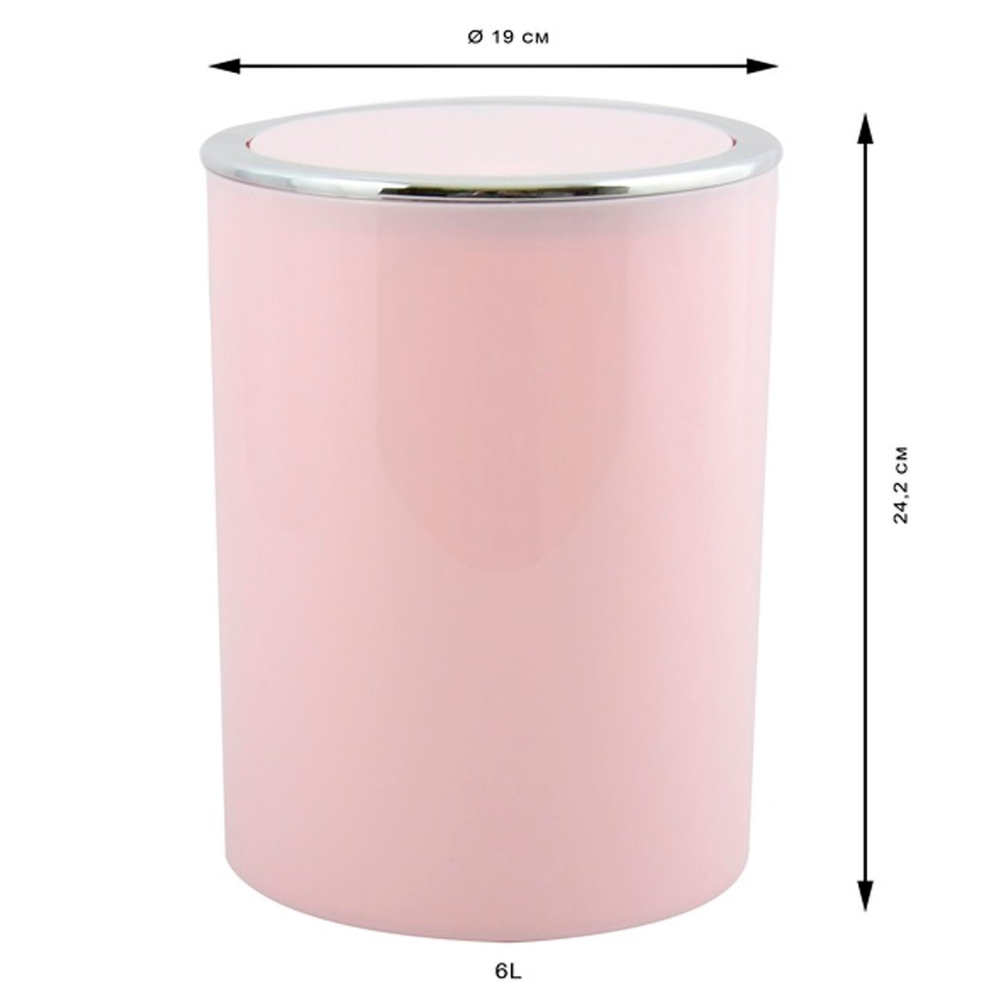 Papelera De Oficina Msv aspen 6l De Plastico En Color Rosa_2