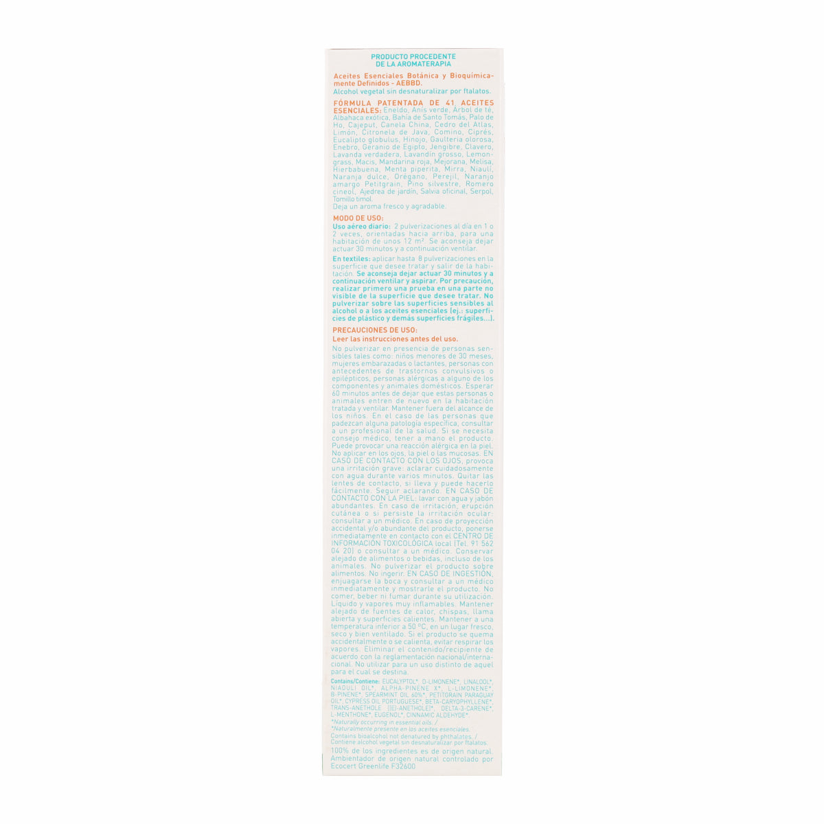 Spray aereo purificante 41 aceites esenciales 200 ml