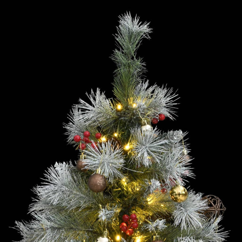 Vidaxl Árbol Navidad Artificial Con Bisagras 150 Led Y Bolas 120 Cm_1