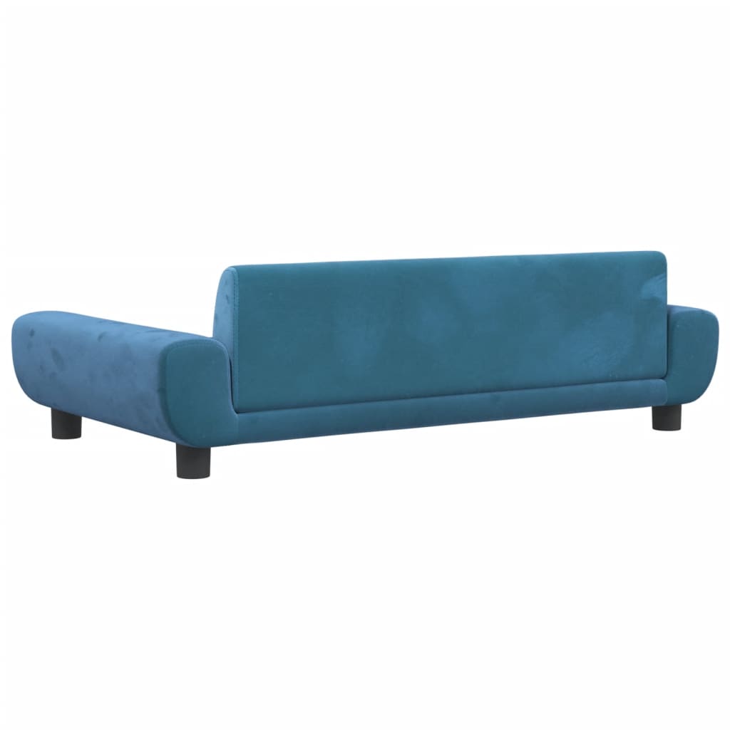 Cama Para Perros De Terciopelo Azul 100x54x33 Cm / Vetonek_1