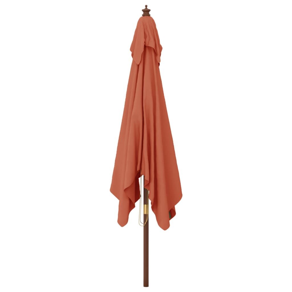 Vidaxl Sombrilla De Jardín Con Poste De Madera Terracota 300x300x273cm_3