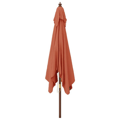 Vidaxl Sombrilla De Jardín Con Poste De Madera Terracota 300x300x273cm_3