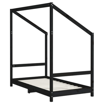 Vidaxl Estructura De Cama Para Niños Madera De Pino Negro 80x160 Cm_5