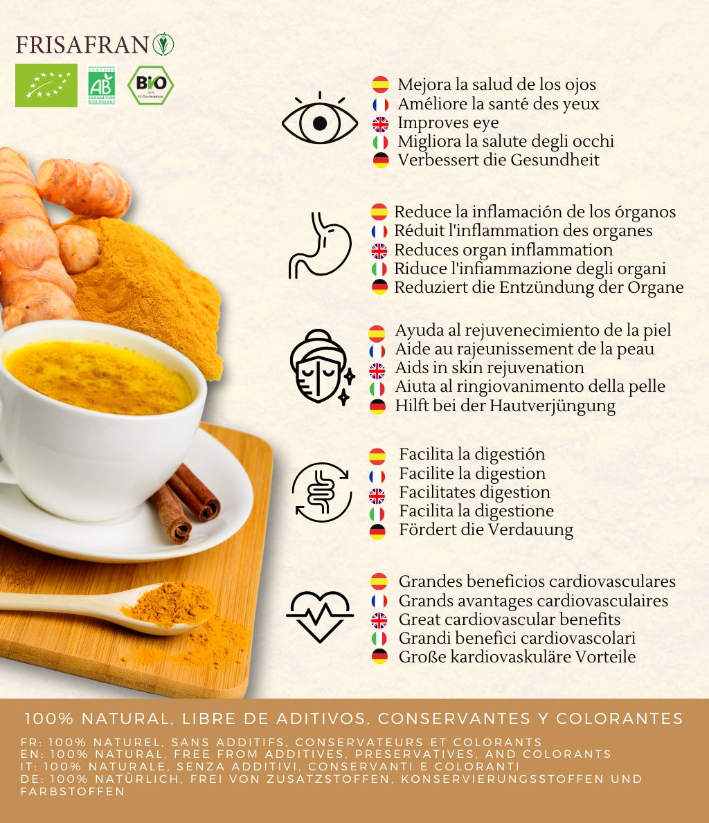 Cúrcuma Latte Ecológica En Polvo | Calidad | Frisafran 200 G_1