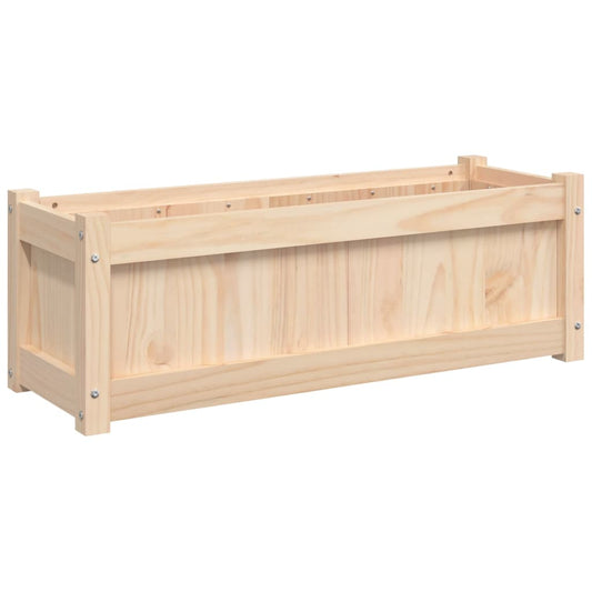 Jardinera De Madera Maciza De Pino 90x31x31 Cm_0