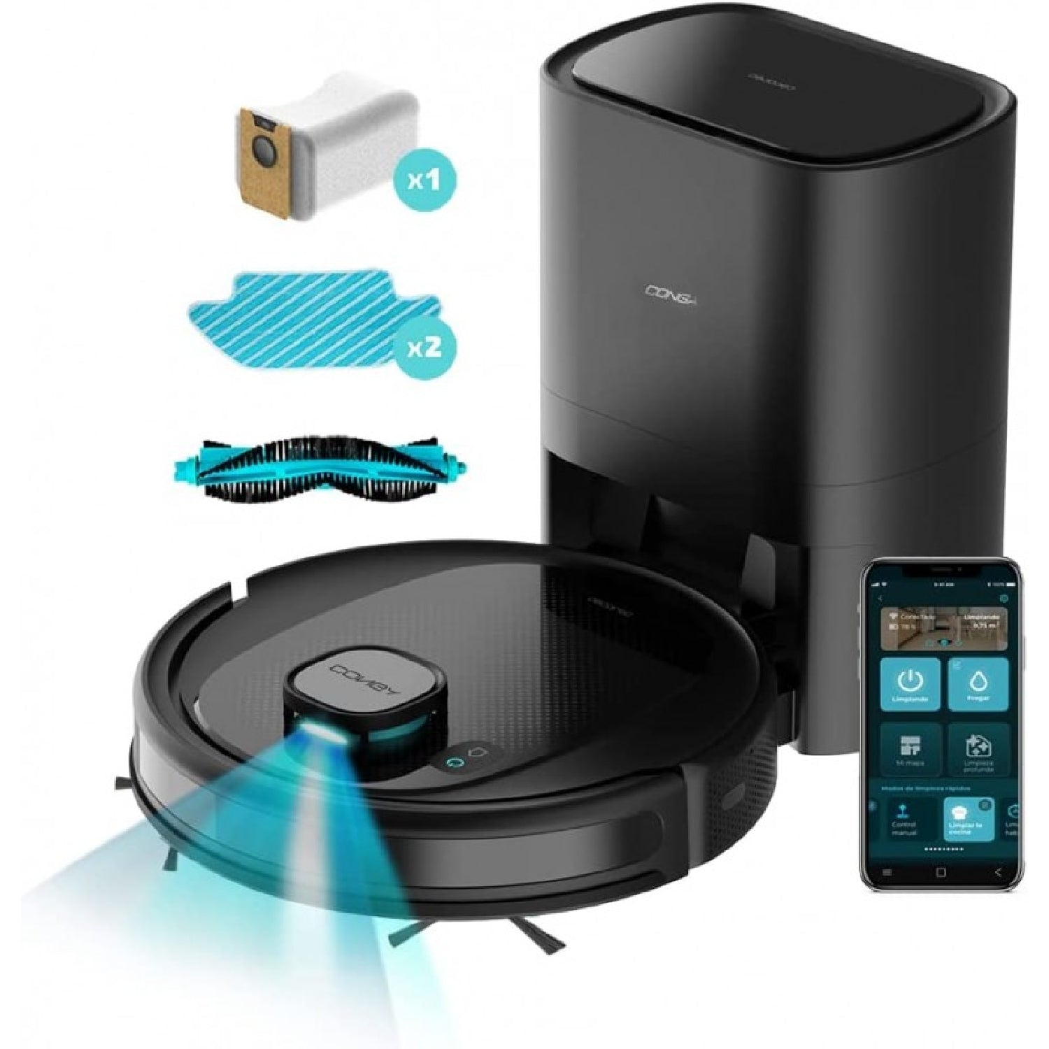 Cecotec Robot Aspirador Con Base De Autovaciado Conga 7290 Eternal Home Xtreme. Tecnología Láser, Potencia De Succión 3000 Pa. Cepillo Multifunción_0