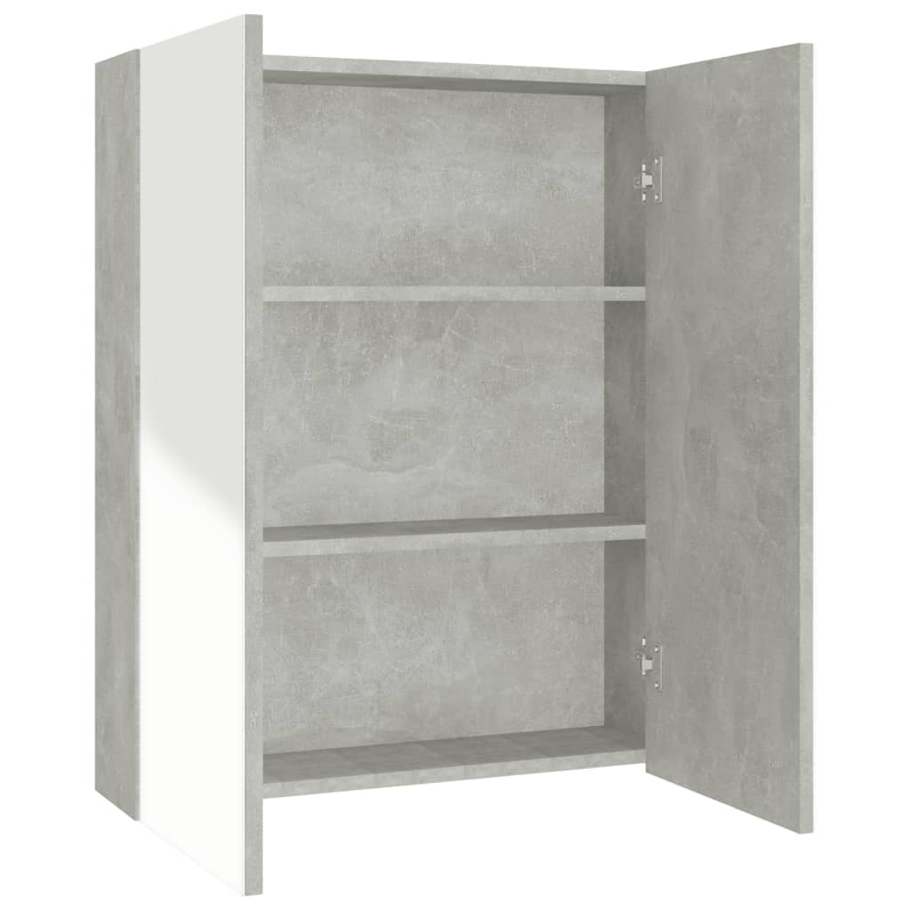 Armario De Espejo De Baño Mdf Gris Hormigón 60x15x75 Cm_1