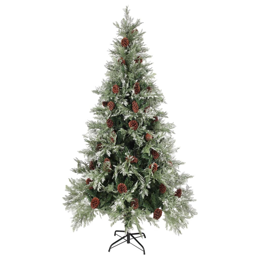 Vidaxl Árbol De Navidad Con Luces Y Piñas Pvc Pe Verde 225 Cm_1