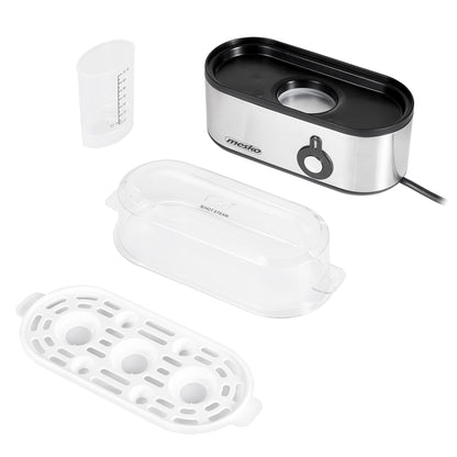 Cuece Huevos Eléctrico, 3 Huevos Cocidos, Ajuste Eléctronico Cocción, Soporte Extraíble, Sin Bpa Mesko Ms4485 Plata