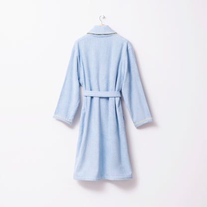 Albornoz L/xl 380gsm 100%algodon Azul Con Cereza Amarilla Benetton Fruits Be_5