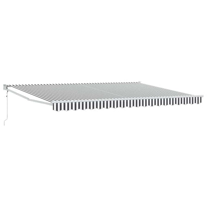 Toldo Retráctil Aluminio Y Tela Gris Antracita Y Blanco 4,5x3 M_0