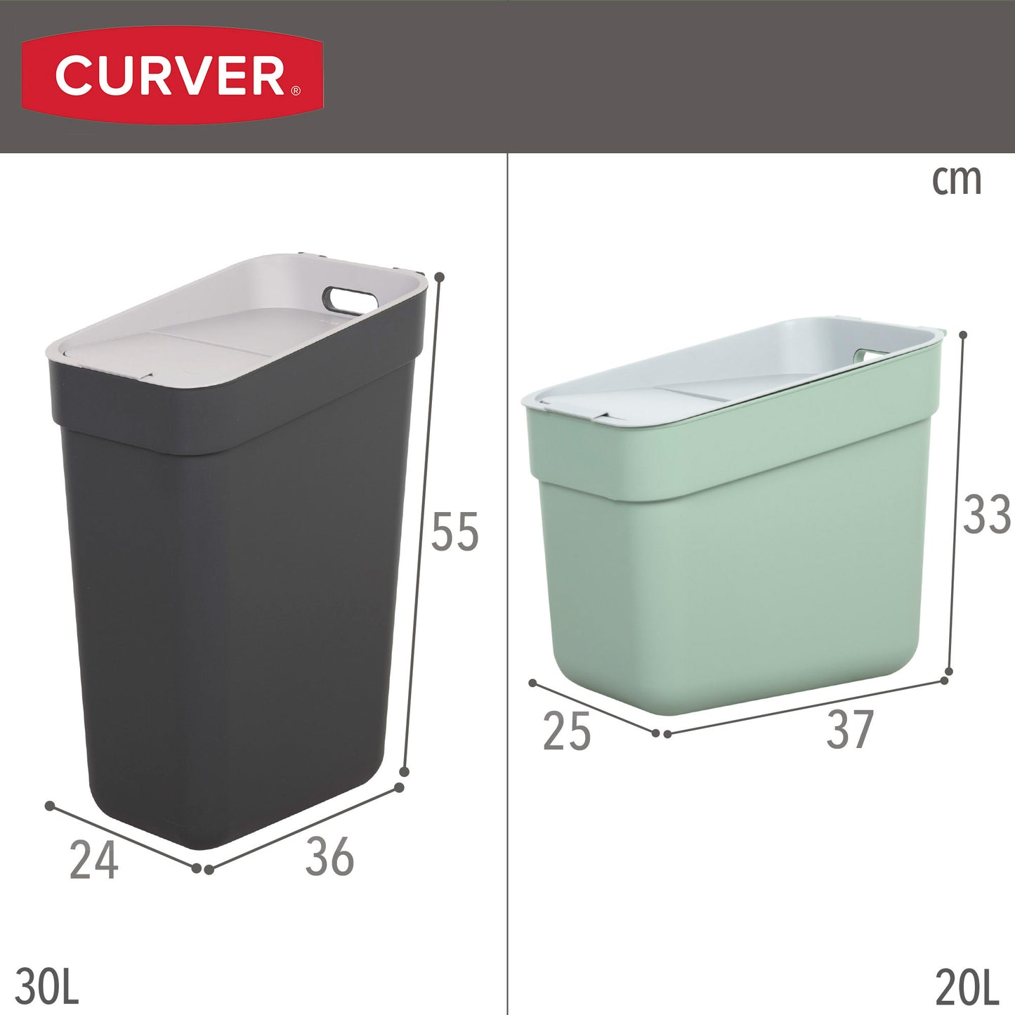 Curver Pack De 3 Cubos De Reciclaje Ready To Collect (30l, 20l Y 10l)_4