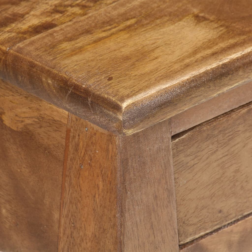 Mesita De Noche De Madera Maciza De Mango 28x28x46 Cm_4
