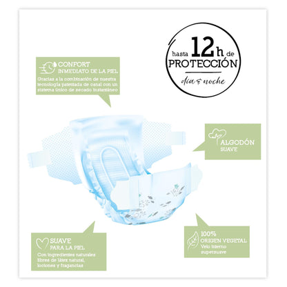 Pack ahorro Pañales T1 (2-5kg) Moltex Pure & Nature,  88 Uds