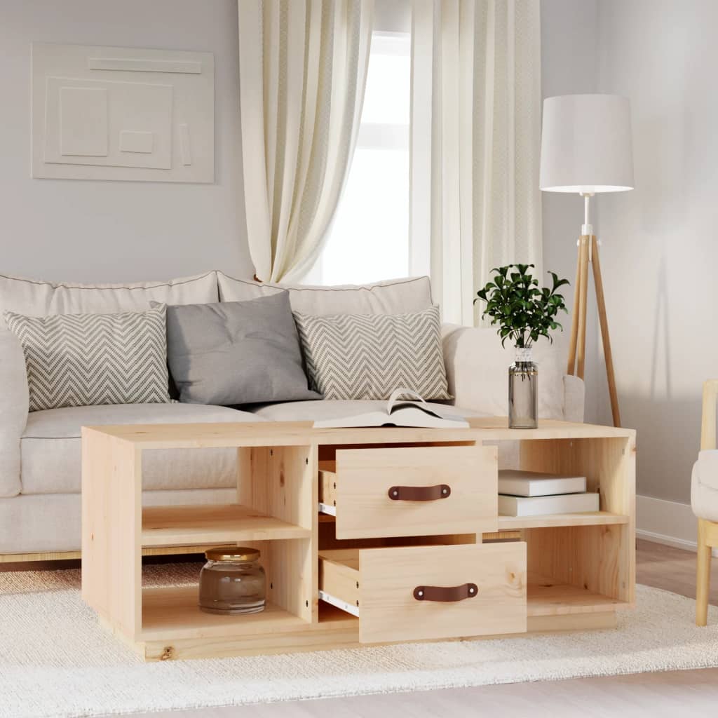 Mesa De Centro De Madera Maciza De Pino 100x50x41 Cm_1