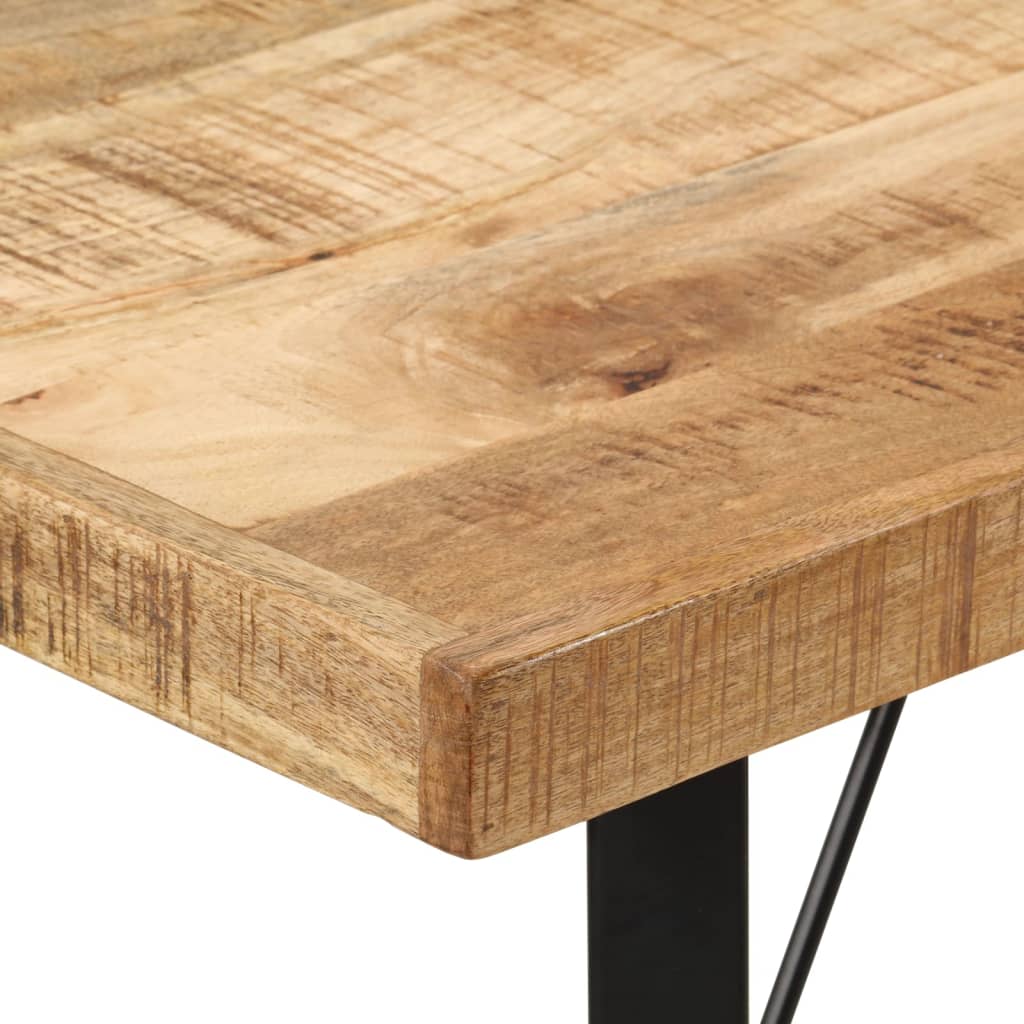 Mesa Alta De Hierro Y Madera Maciza De Mango 110x55x107 Cm_3