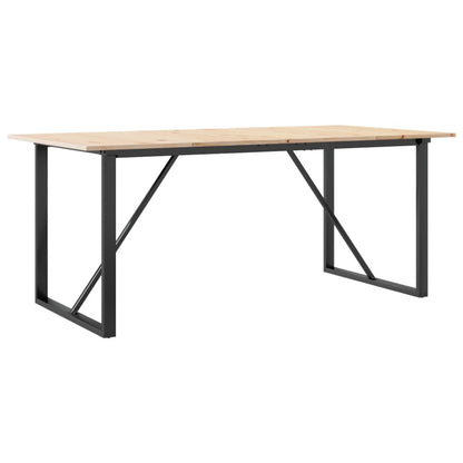 Mesa De Comedor Marco O Madera Maciza Pino Y Acero 180x90x75cm_4