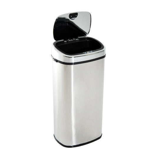 Balde De Lixo Homcom Prata Abs E Aço Inoxidável 40.5x29.5x78cm_0