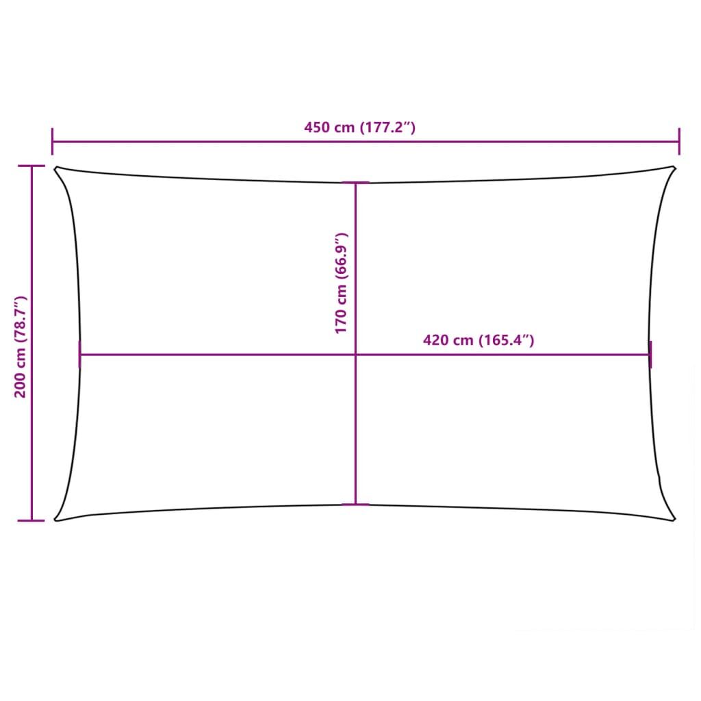 Vidaxl Toldo De Vela Rectangular Tela Oxford Gris Antracita 2x4,5 M_2