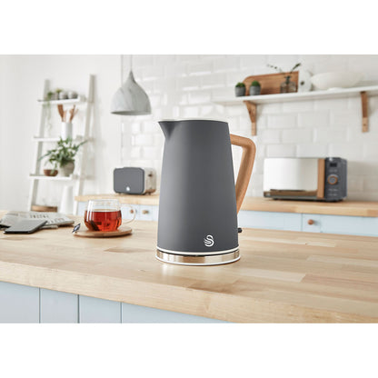 Swan Nordic Set Desayuno, Hervidor Agua 1,7 L, Tostadora Ranura Ancha 2 Rebanadas, Diseño, Stp2090gryneu, Gris 2200w_2