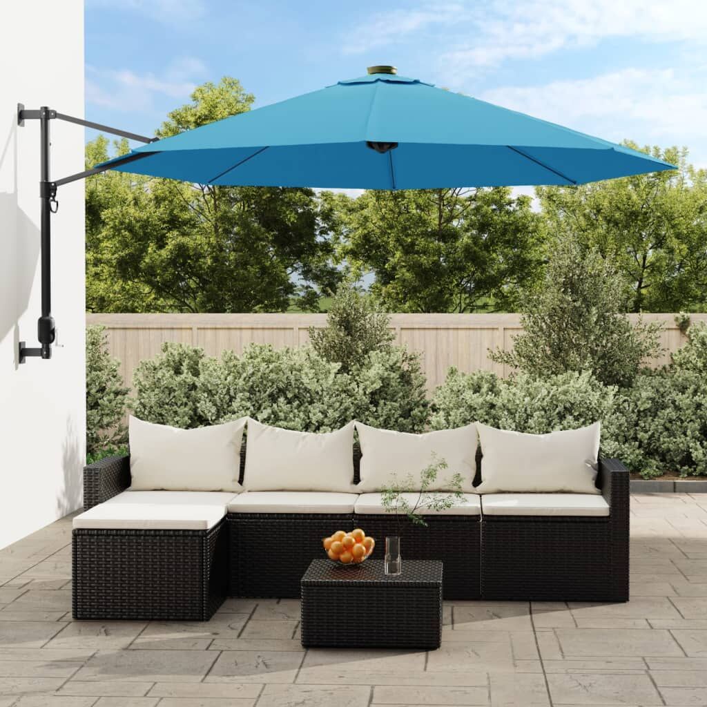 Vidaxl Sombrilla De Pared Azul Mar 290 Cm_1