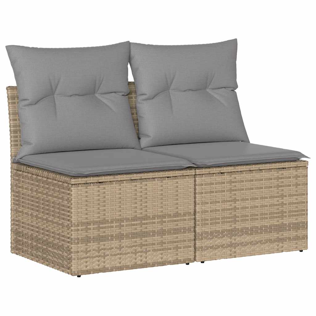 Set Sofás Jardín Y Cojines 4 Pzas Ratán Sintético Acacia Beige / Vetonek_4