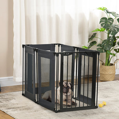 Pawhut Parque Para Perros Plegable 6 Paneles Barrera De Seguridad 117x103x74 Cm_1