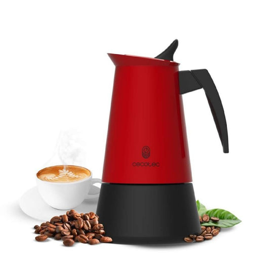 Cecotec Cafetera Italiana Piccolina 600 Red. 300ml, 6 Tazas De Café, Acero Inoxidable, Apta Todas Superficies, Filtro Pr_0