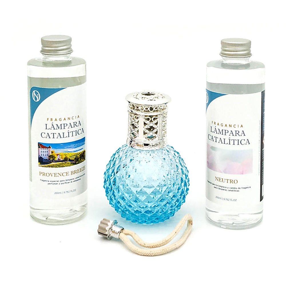 Pack Ahorro Lámpara Catalítica Blue Diamonds + Fragancia Provence Breeze 200ml + Limpiador Neutro 200ml + Mecha Repuesto_0