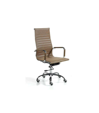 Silla Despacho Giratoria Elevable Acabado Marrón Vintage, 60 Cm(ancho) 108-115 Cm(altura) 66 Cm(fondo)_5