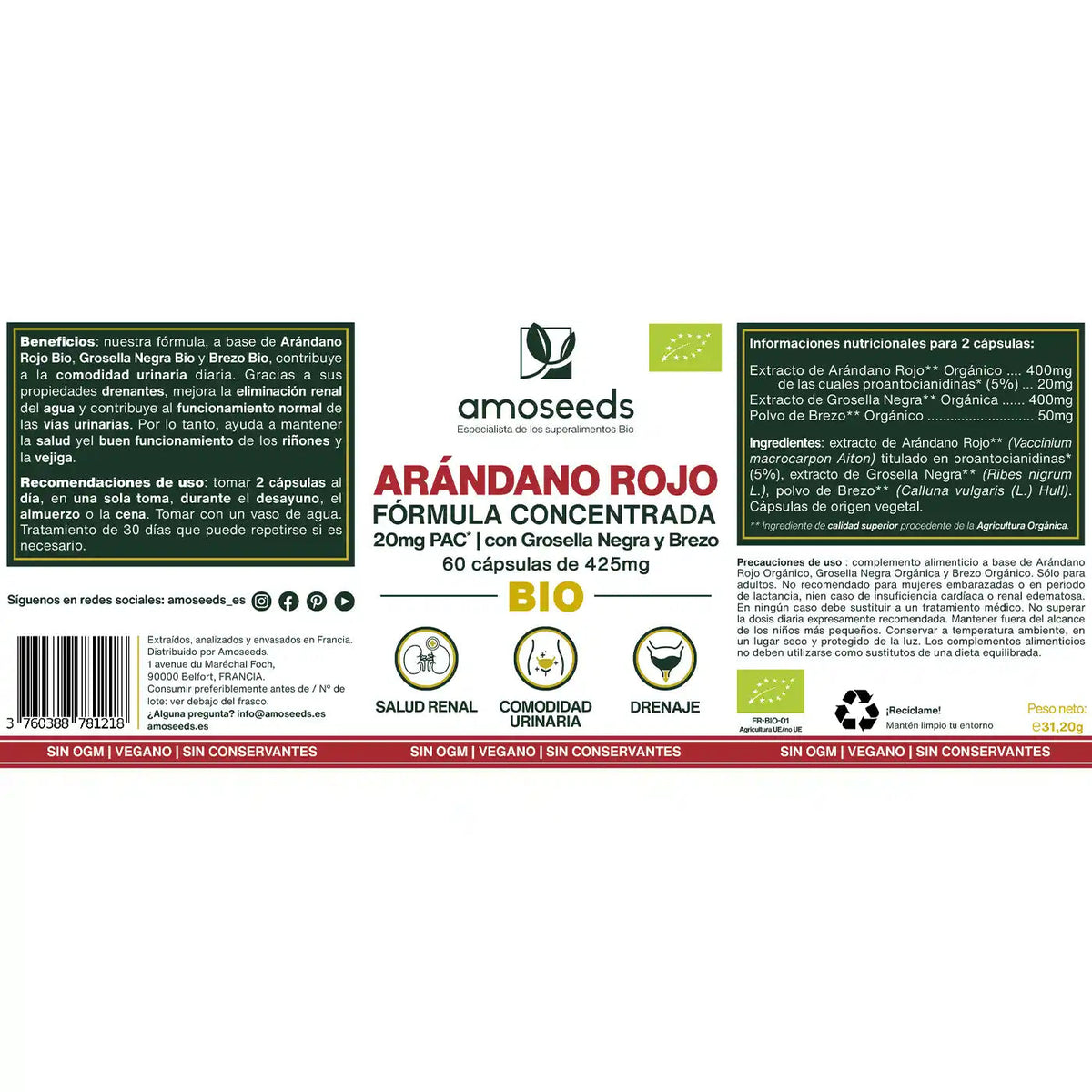 Arándano Rojo Bio, Fórmula Con Grosella Negra Y Brezo | 60 Cápsulas_4