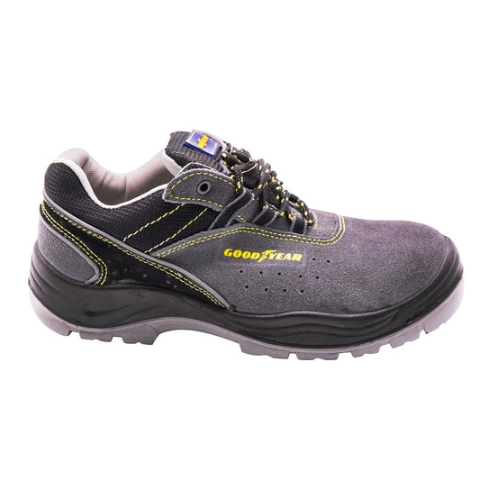 Goodyear Calzado De Seguridad Piel Serraje Gris, Alta Resistencia, Forro Antibacteriano Talla 36_0