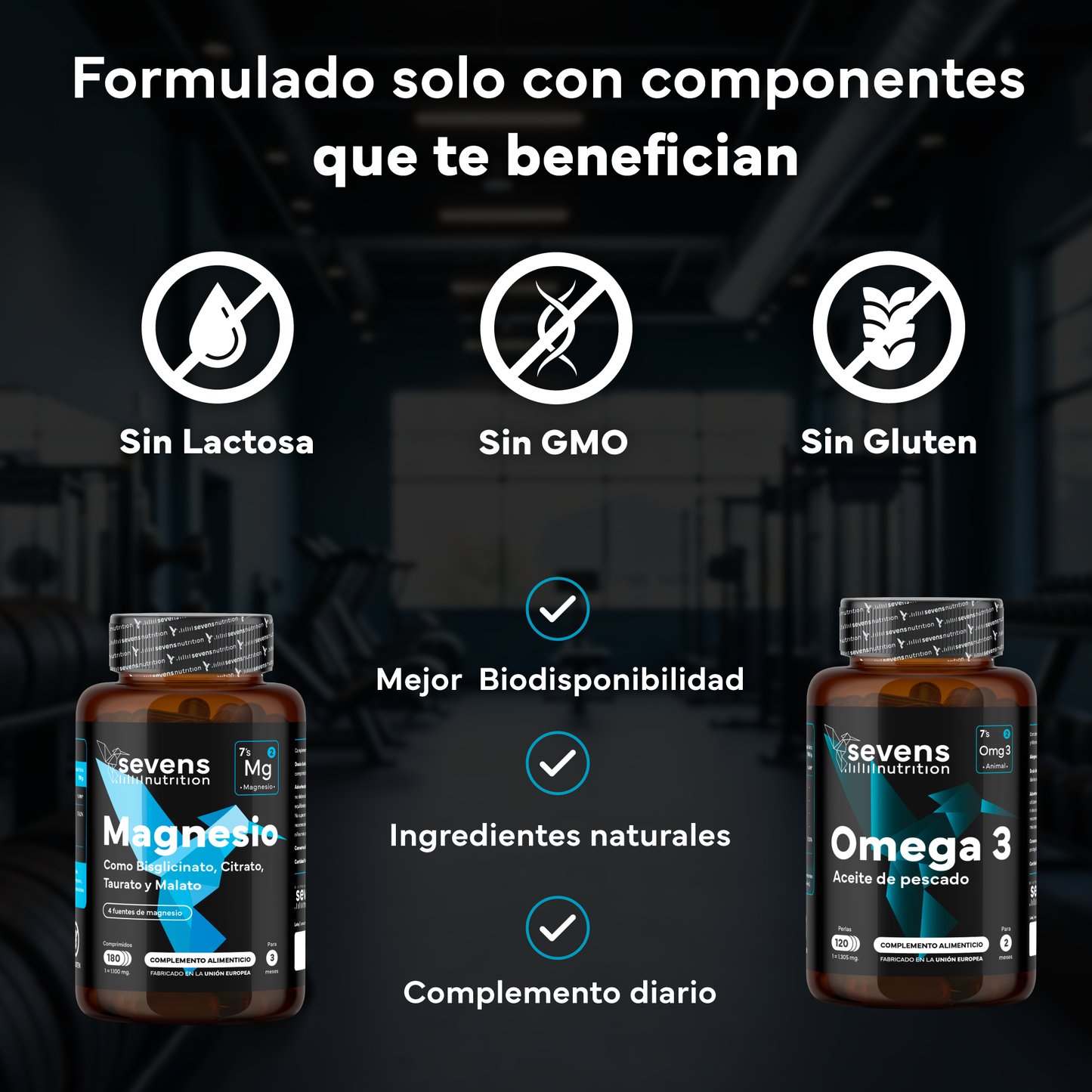Magnesio Complex 4 En 1 + Omega 3 2000mg Omegatex®. Sevens Nutrition. Energía, Corazón, Cerebro Y Músculos_3